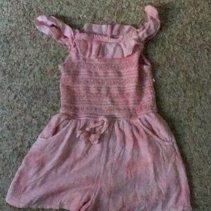 Justice girls pink romper size 10 kids (used)